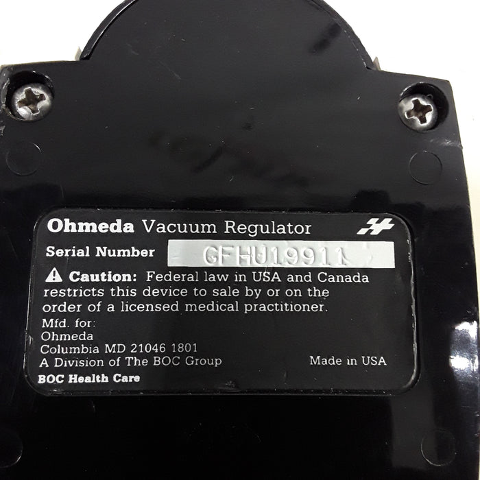 Ohmeda Medical Continuous Vacuum Regulator