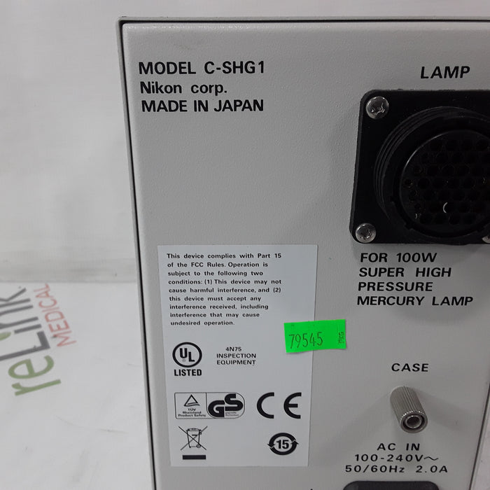 Nikon C-SHG1 100W Super High Pressure Mercury Lamp Power Supply