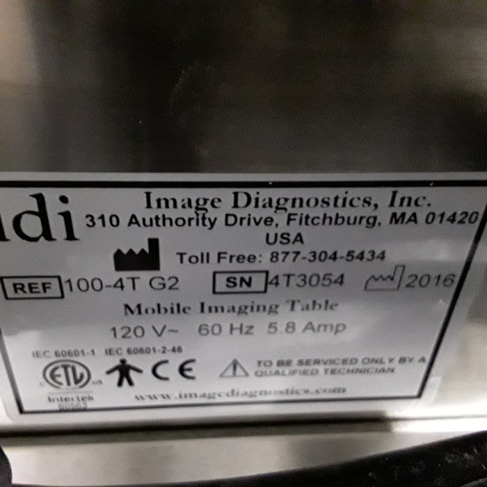 Image Diagnostics Inc. IDI 100-4T Imaging Interventional/Endovascular Table