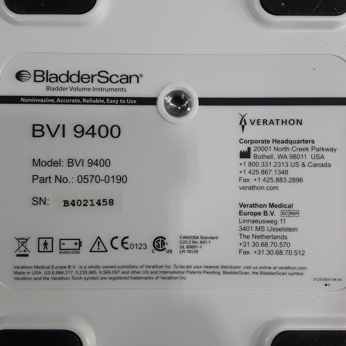 Verathon Medical, Inc BVI 9400 Bladderscan