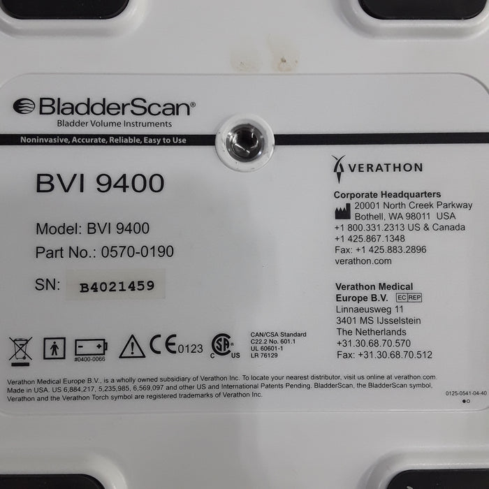 Verathon Medical, Inc BVI 9400 Bladderscan