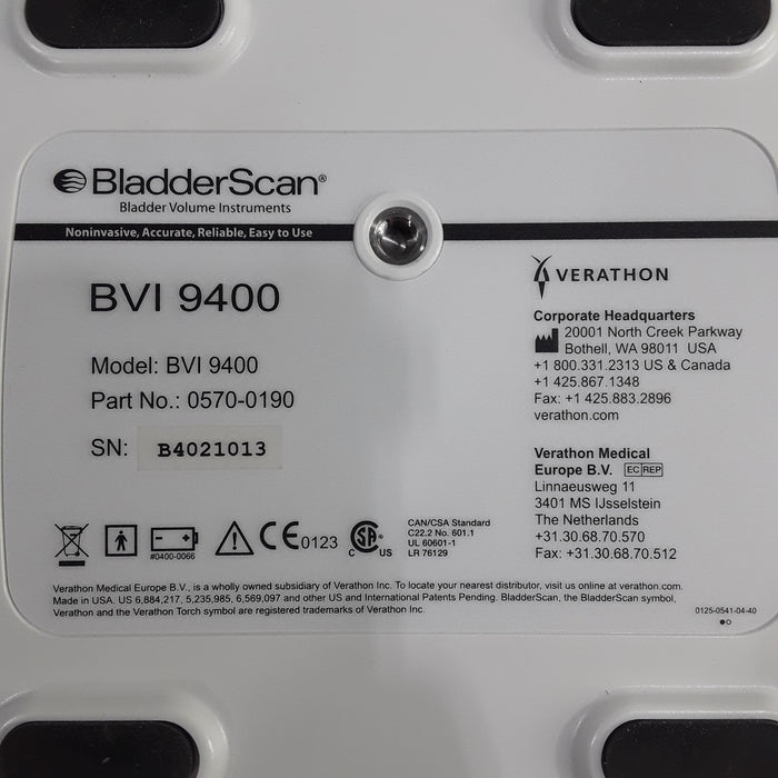 Verathon Medical, Inc BVI 9400 Bladderscan