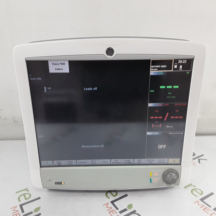 GE Healthcare Carescape B650 w/ Masimo PDM Patient Monitor