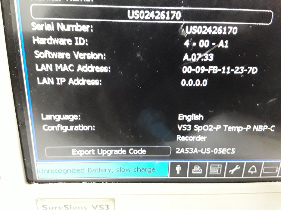 Philips Suresigns VS3 Vital Signs Monitor