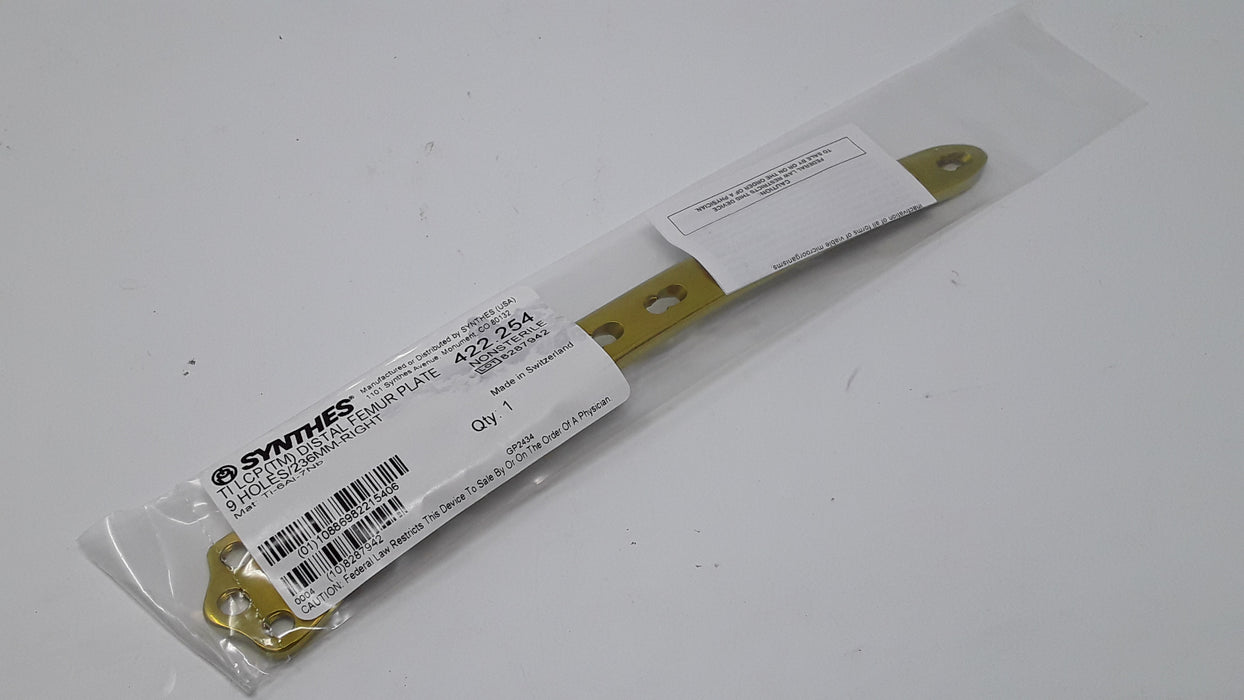 Synthes, Inc. 422.254 TI LCP Distal Femur Plate 9 Holes 236MM right
