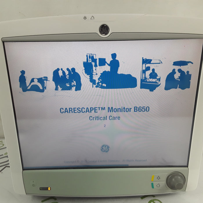 GE Healthcare Carescape B650 w/ Masimo PDM Patient Monitor