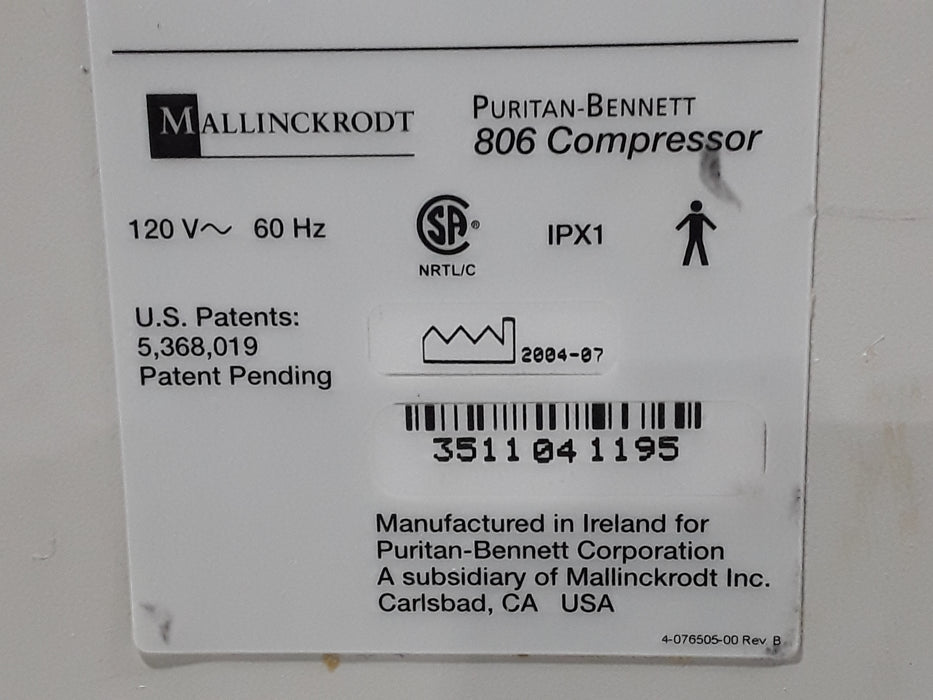 Puritan Bennett 806 Compressor