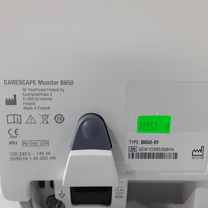 GE Healthcare Carescape B650 w/ Masimo PDM Patient Monitor