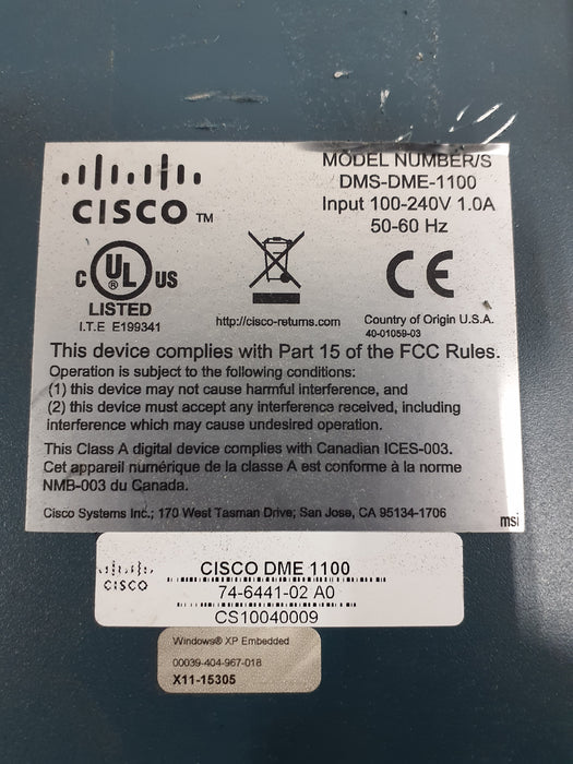 Cisco Systems DMS-DME-1100 Digital Media Encoder
