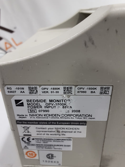 Nihon Kohden Lifescope OPV-1500K Patient Monitor