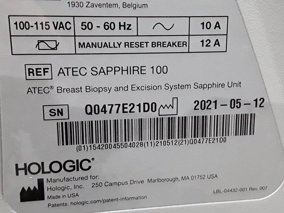 Hologic, Inc. Atec Sapphire breast biopsy machine