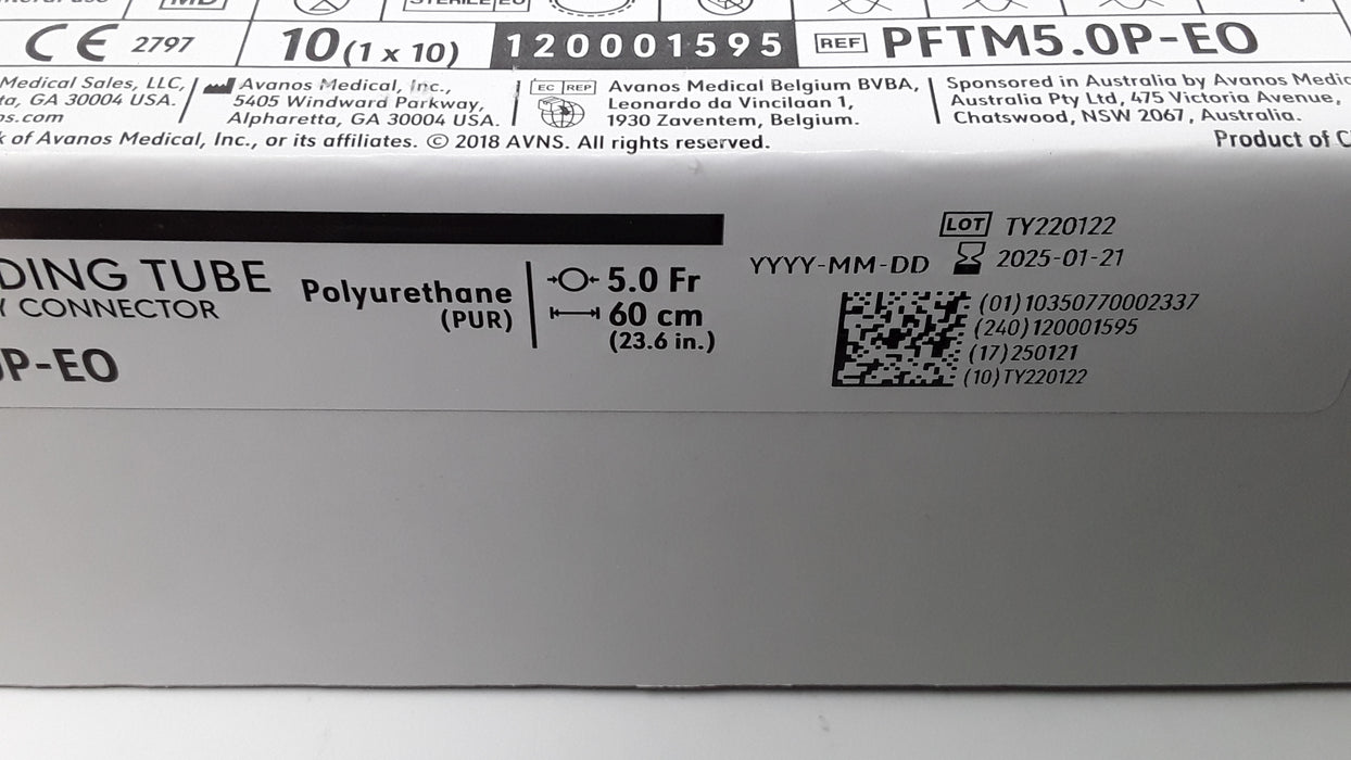 Avanos PFTM5.OP-E0 Neomed Feeding Tube 5.0 Fr 60 cm