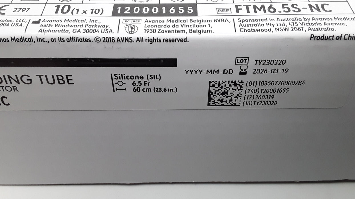 Avanos FTM6.5S-NC NeoMed Feeding Tube6.5 Fr 60cm
