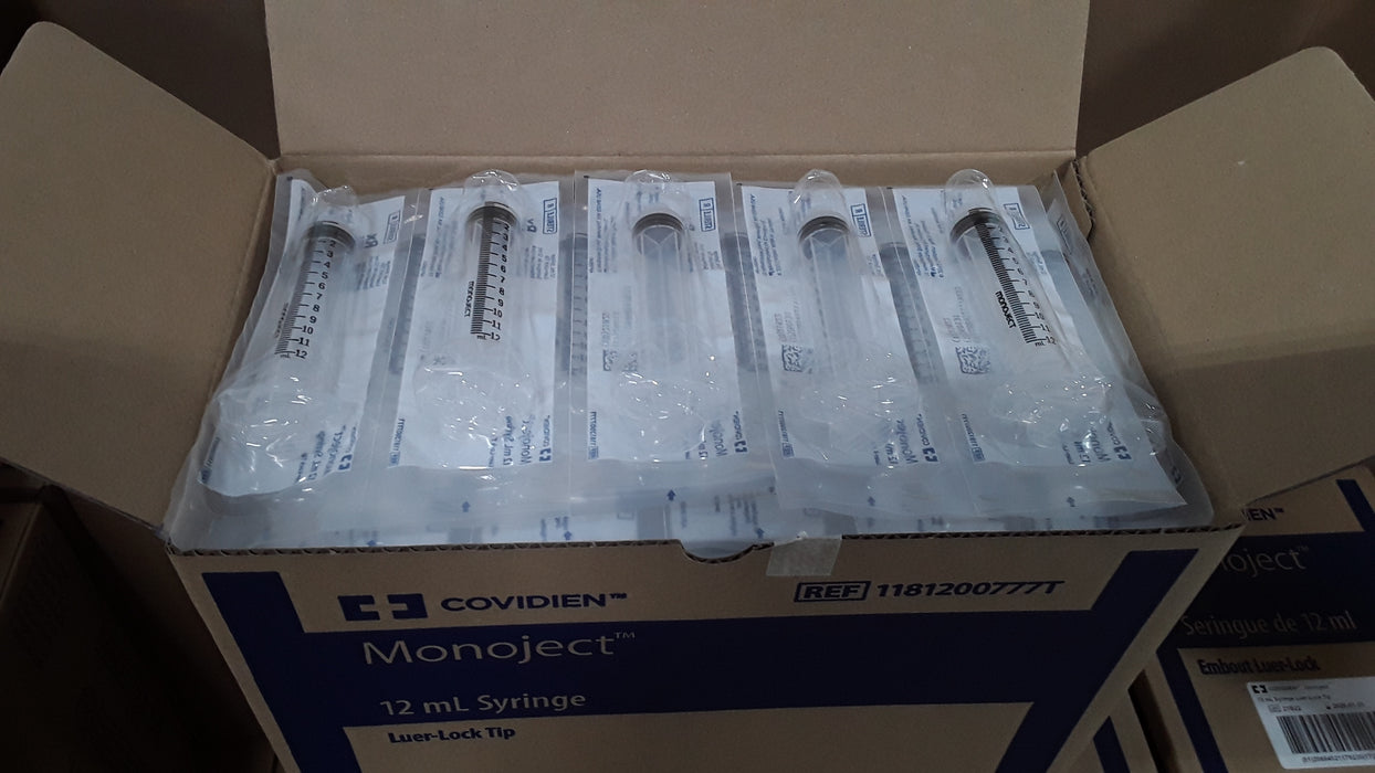 Covidien 1181200777T Monoject 12 mL Syringe Box of 1000