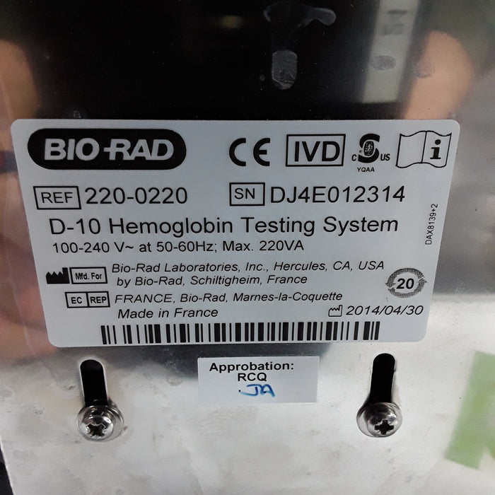 Bio-Rad D-10 Hemoglobin Analyzer
