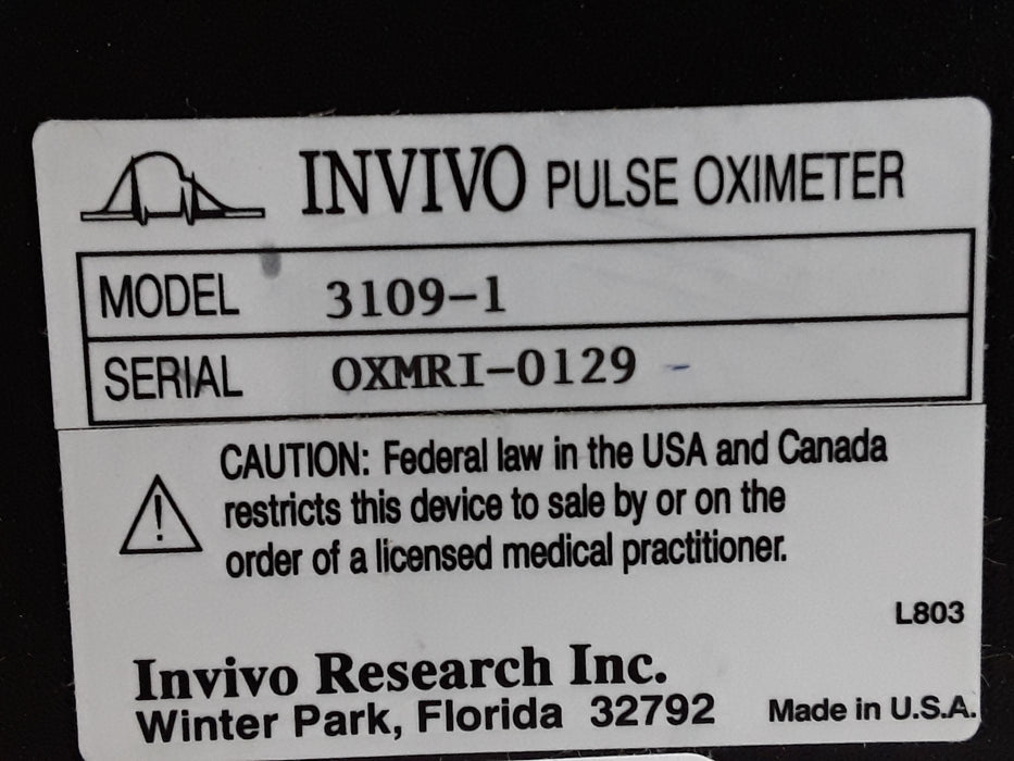 Invivo Research Inc 4500 MRI Pulse Oximeter