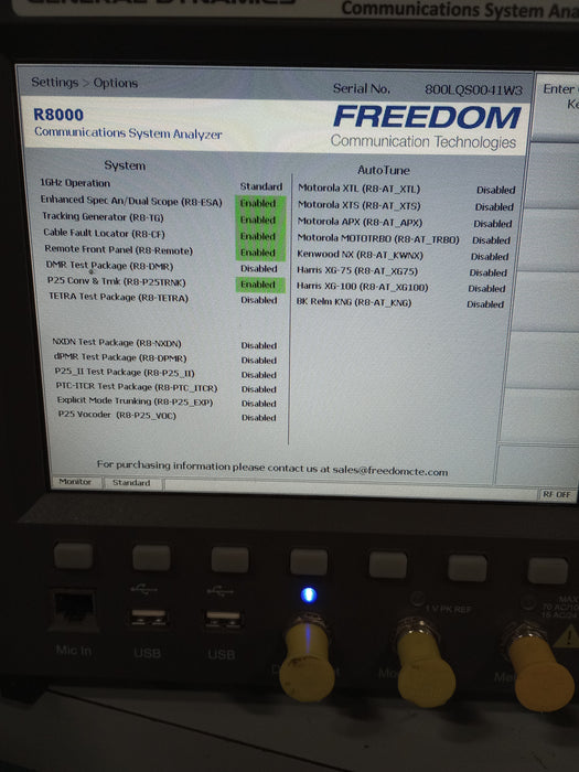 SATCOM Technologies General Dynamics R8000B Communications System Analyzer