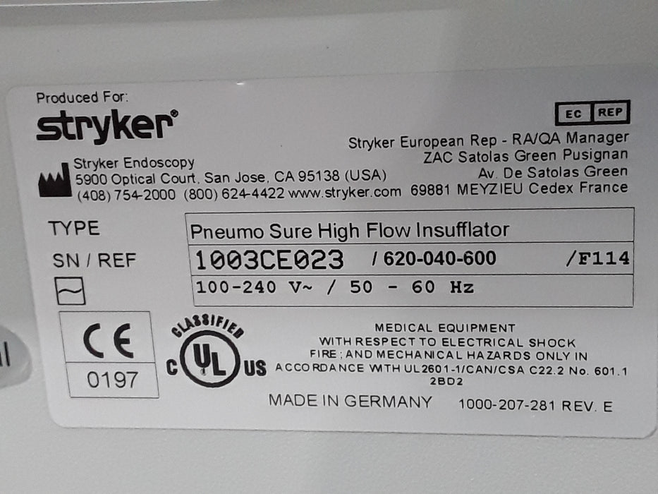 Stryker 45L Pneumo Sure XL Insufflator