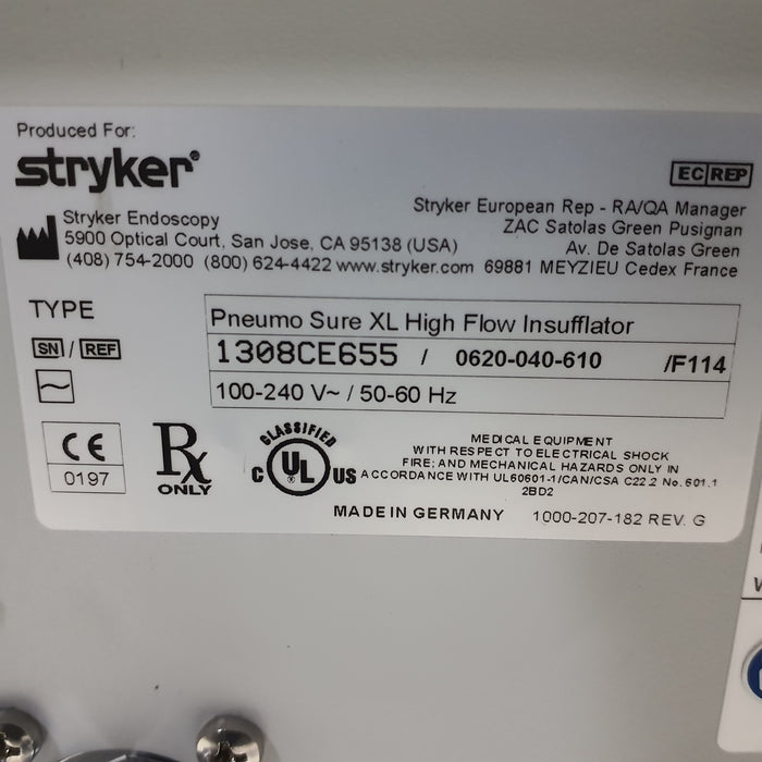 Stryker 620-040-610 Pneumo Sure XL High Flow Insufflator