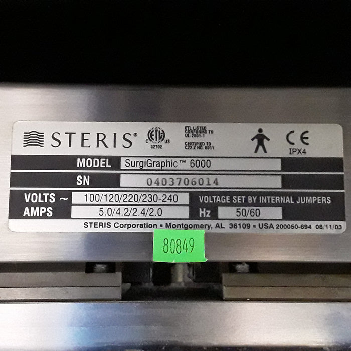 Steris Surgigraphic 6000 Surgical Table