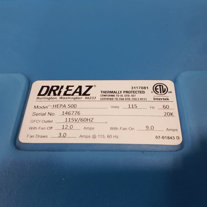 Dri-Eaz Products, Inc HEPA 500 Air Scrubber