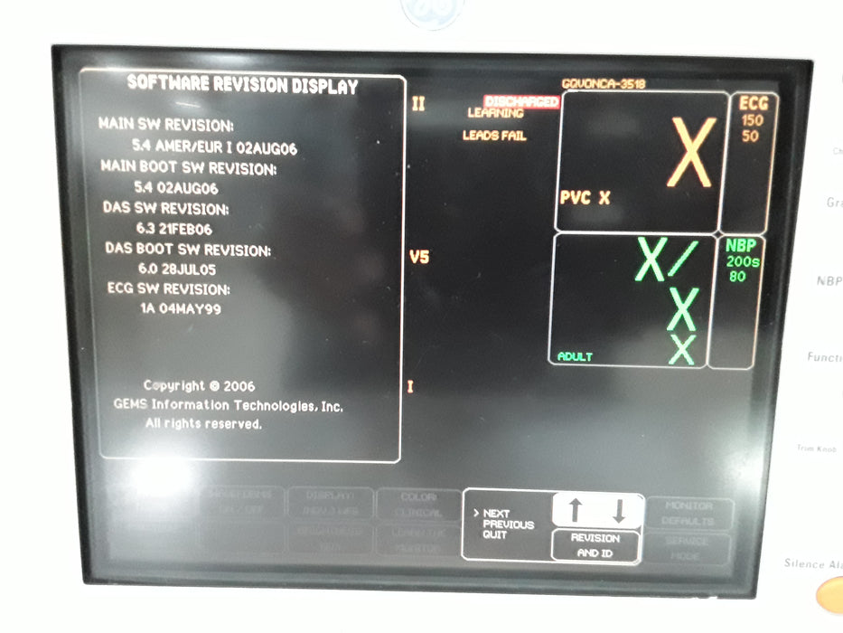 GE Healthcare Dash 3000 - GE/Nellcor SpO2 Patient Monitor