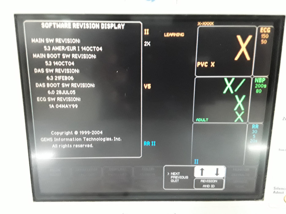 GE Healthcare Dash 3000 - GE/Nellcor SpO2 Patient Monitor