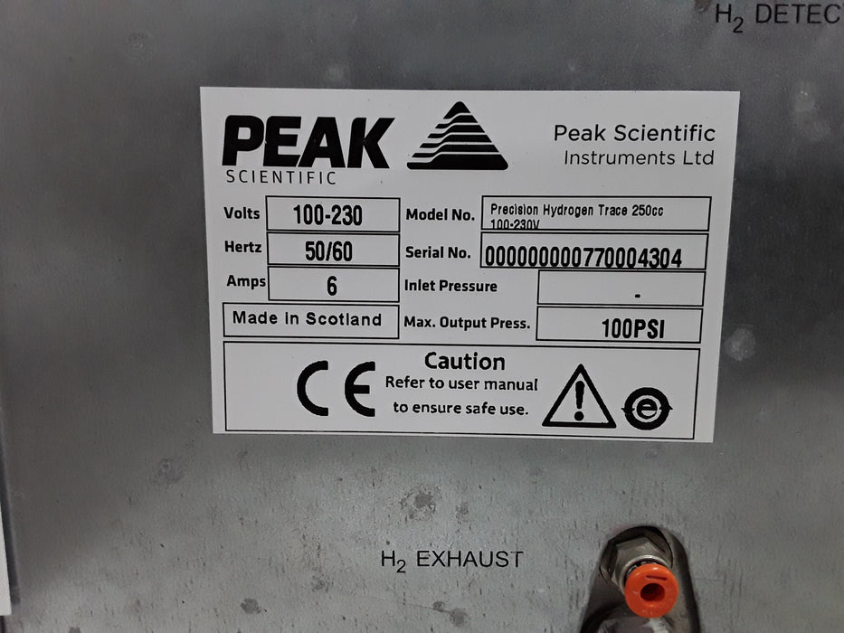 Peak Scientific Precision Hydrogen Trace 250cc Hydrogen Gas Generator