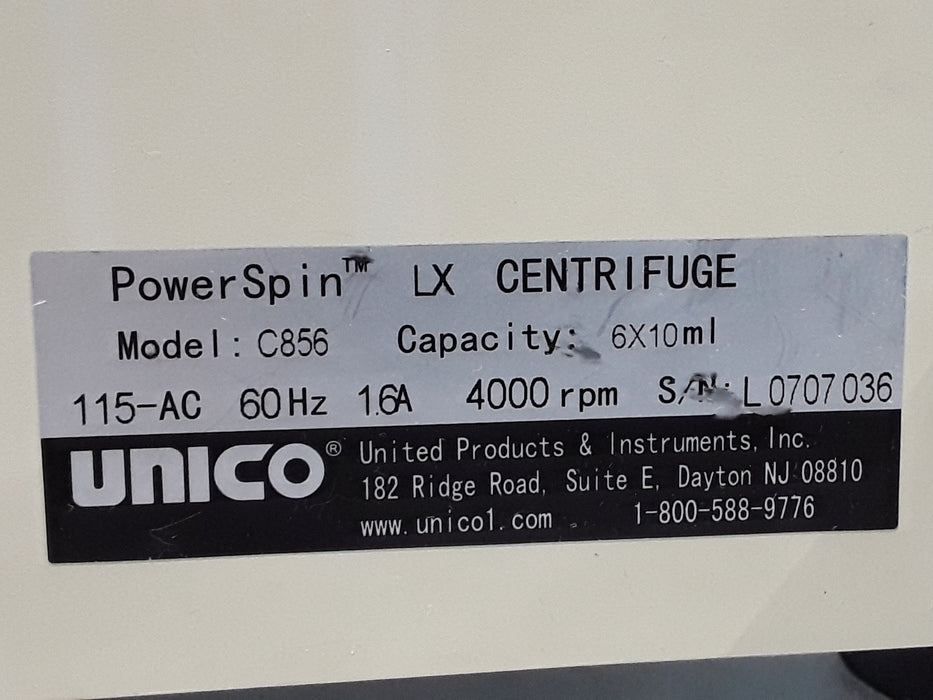 Unico C856 PowerSpin LX Centrifuge