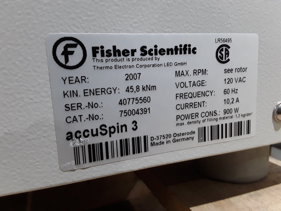 Fisher Scientific accuSpin3 Centrifuge
