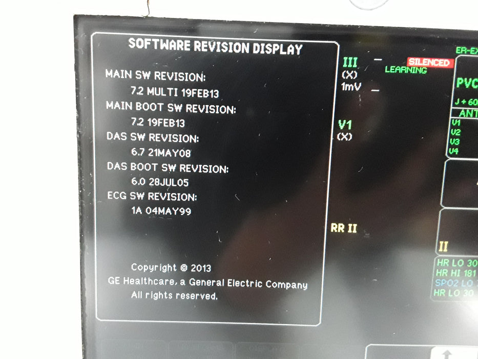 GE Healthcare Dash 3000 - GE/Nellcor SpO2 Patient Monitor