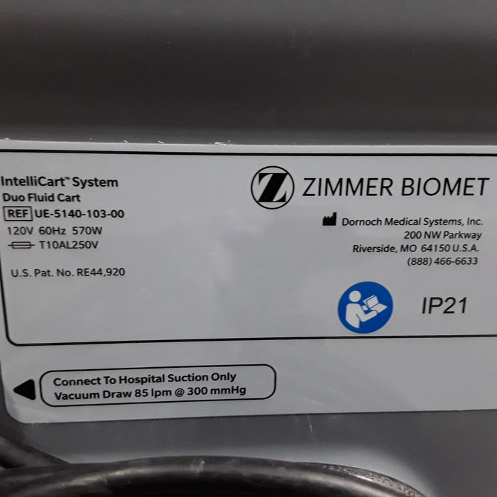 Zimmer Biomet Intellicart System Duo Fluid Cart