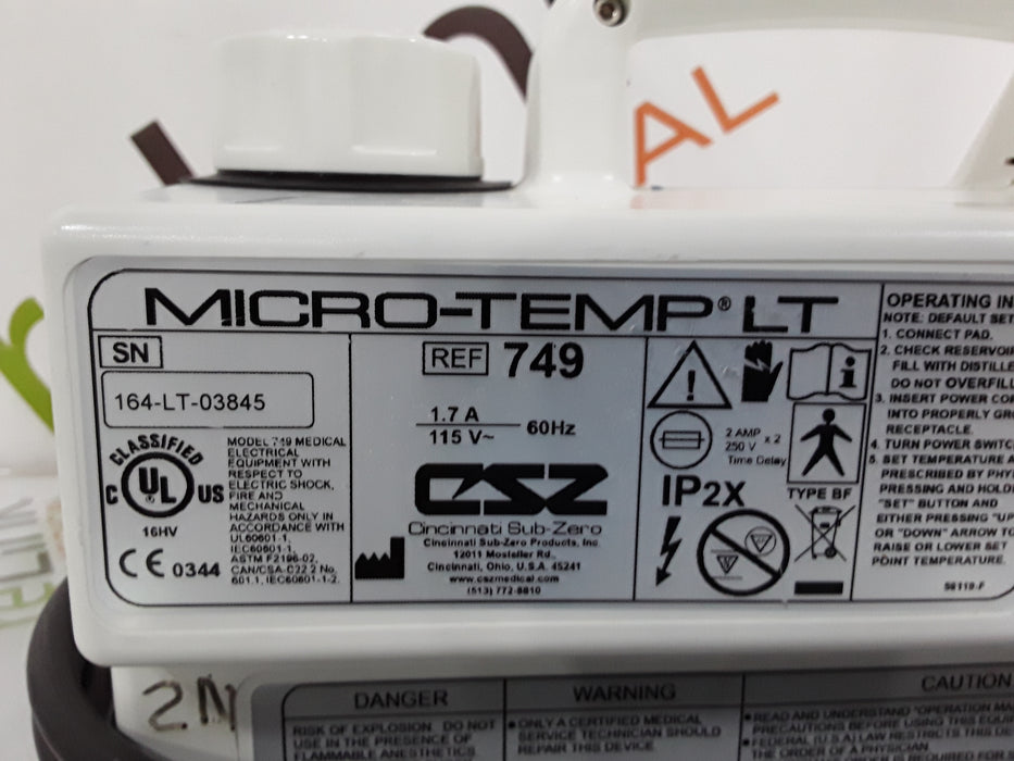 Cincinnati Sub-Zero CSZ Micro-Temp LT Hypothermia Unit
