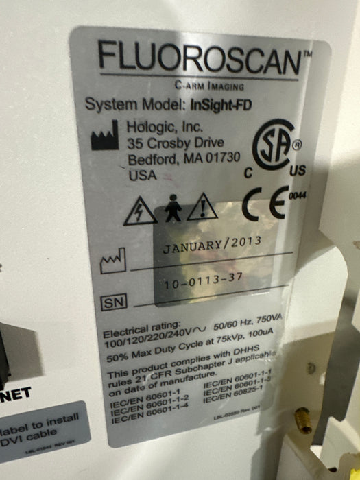 Hologic, Inc. InSight Fluoroscan FD C-Arm
