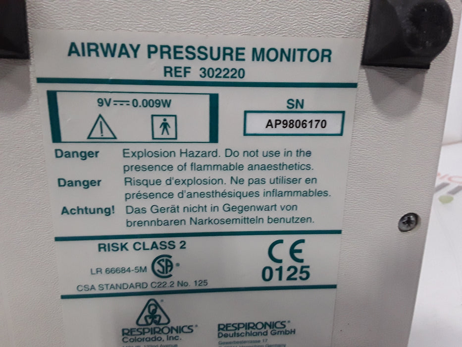 Respironics 302220 Airway Pressure Monitor