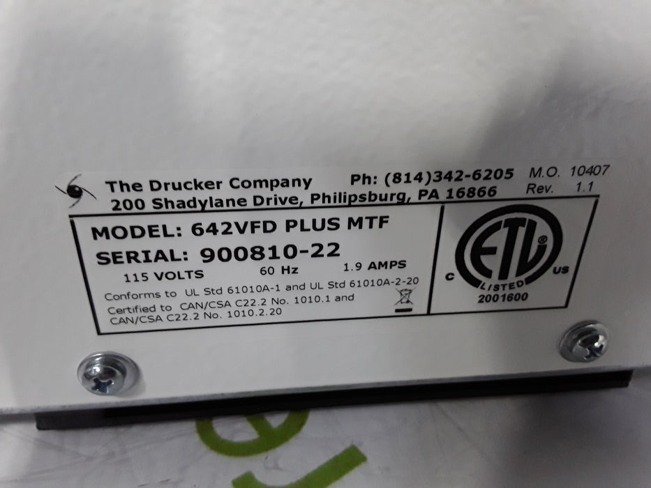 Drucker Diagnostics 642VFD Plus Centrifuge