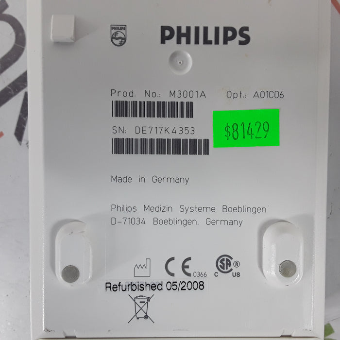 Philips M3001A-A01C06 Fast SpO2, NIBP, ECG, Temp, IBP MMS Module