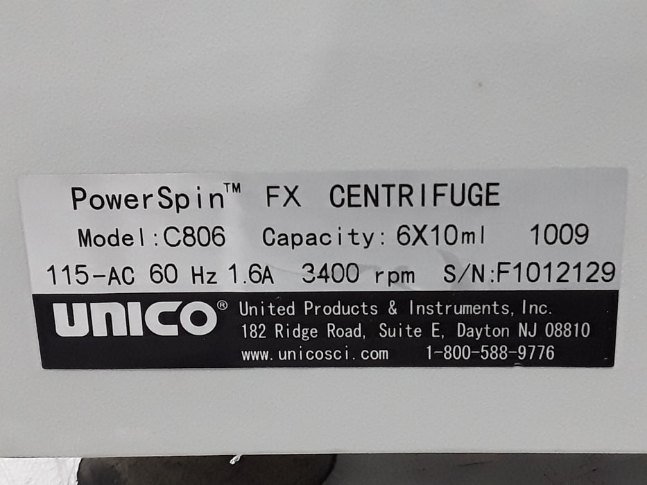 Unico PowerSpin FX Centrifuge