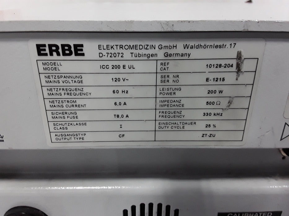 Erbe ICC 200 Electrosurgical Unit