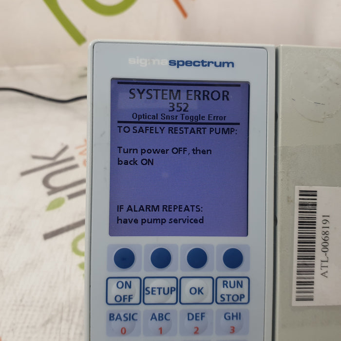 Baxter Sigma Spectrum w/Non Wireless or No Battery Infusion Pump