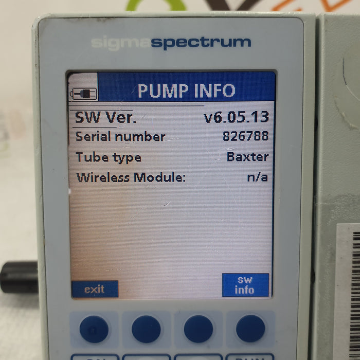 Baxter Sigma Spectrum 6.05.13 without Battery Infusion Pump