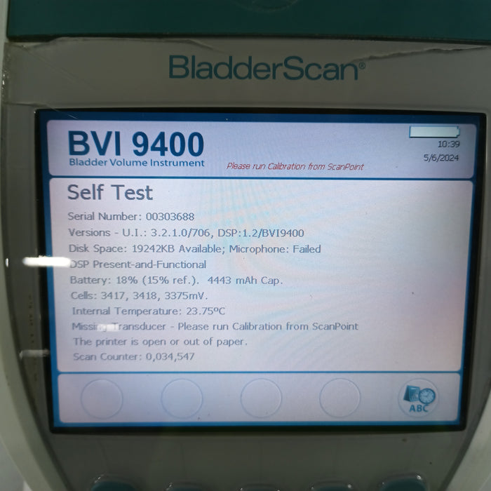 Verathon Medical, Inc BVI 9400 Bladderscan