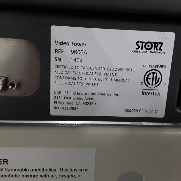 Karl Storz 9606A Video Tower Cart