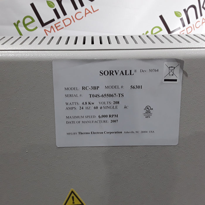 Sorvall RC-3BP Refrigerated Centrifuge