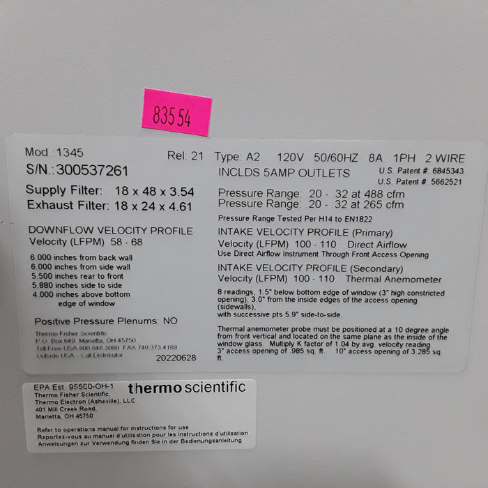 Thermo Scientific 1300 Series A2 Biological Safety Cabinet