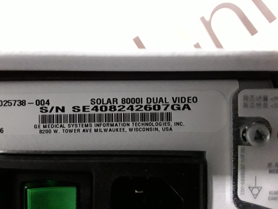 GE Healthcare Solar 8000i Patient Monitor