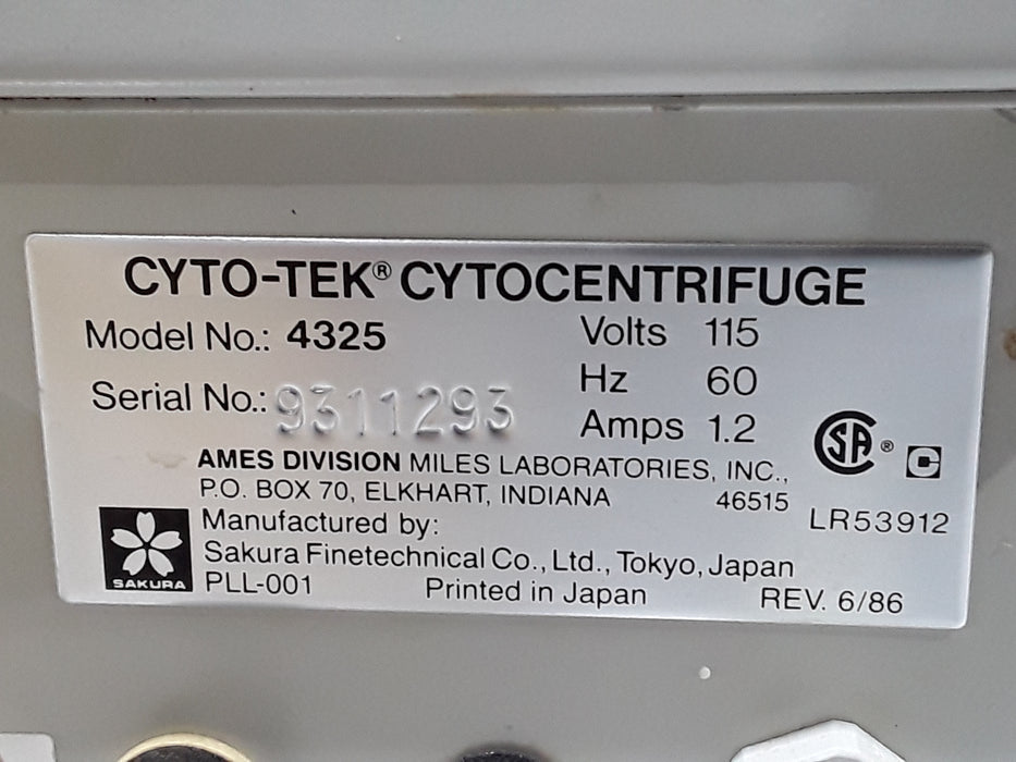 SAKURA Cyto-Tek 4325 Cytocentrifuge