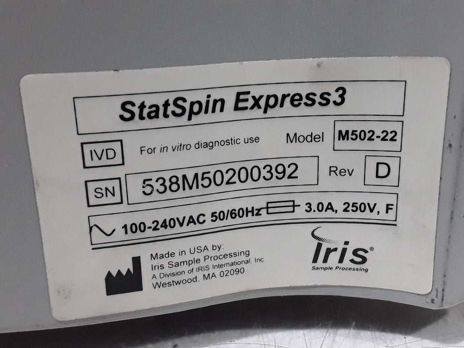 IRIS Medical StatSpin Express 3 Centrifuge