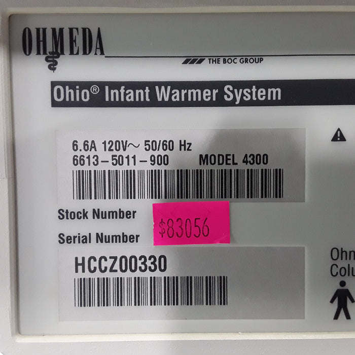 Ohmeda Medical Ohio Model 4300 Infant Warmer