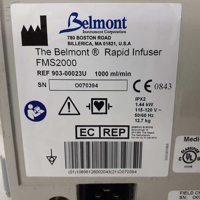 Belmont Instrument Corporation FMS2000 Rapid Infuser